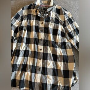 TALBOTS BLACK AND WHITE BUTTON DOWN
